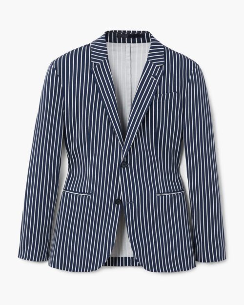 Slim-fit striped cotton blazer